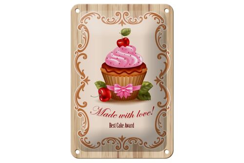 Blechschild Essen 12x18cm best Cupcake award with Love Dekoration