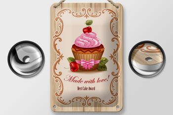Signe en étain alimentaire 12x18cm, prix du meilleur cupcake avec décoration d'amour 2