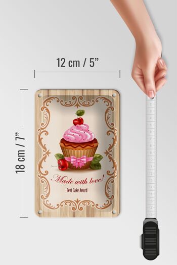 Signe en étain alimentaire 12x18cm, prix du meilleur cupcake avec décoration d'amour 5