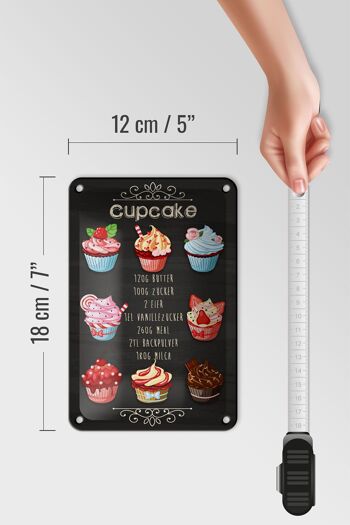 Plaque en tôle recette 12x18cm cupcake 120G décoration sucre beurre 5