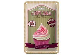 Signe en étain alimentaire 12x18cm, Cupcake naturel, décoration délicieuse pour la maison 1