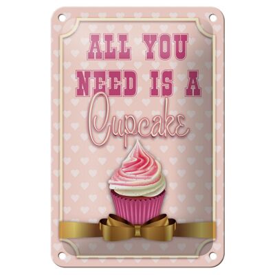 Blechschild Essen 12x18cm all you need is a Cupcake Dekoration