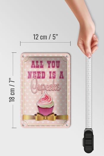 Plaque en tôle alimentaire 12x18cm tout ce dont vous avez besoin est une décoration de cupcake 5