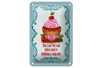 Plaque en tôle alimentaire 12x18cm Cupcake aou can't be sad when decoration 1