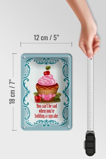 Plaque en tôle alimentaire 12x18cm Cupcake aou can't be sad when decoration 5