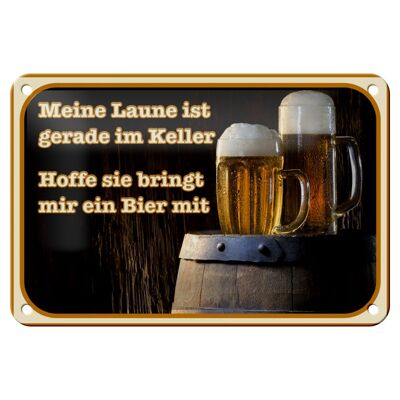 Blechschild Bier 18x12cm Laune gerade im Keller hoffe sie Dekoration