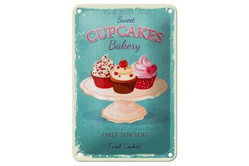 Plaque en tôle Cupcakes 12x18cm made with love sweet bakery decoration 1