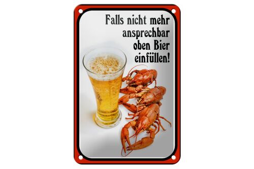 Blechschild Spruch 12x18cm falls nicht ansprechbar Bier Dekoration