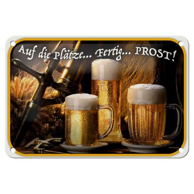 Targa in latta con scritta 18x12 cm Birra sui tuoi segni, decorazione pronta