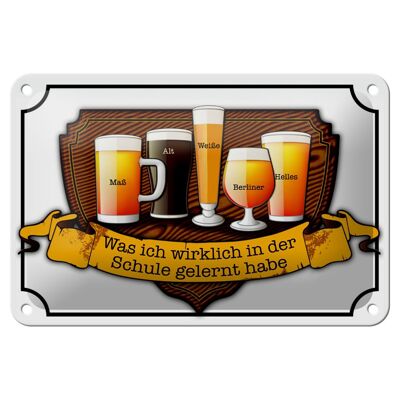 Targa in metallo con scritta "Birra" 18 x 12 cm, decorazione Old White Berlin