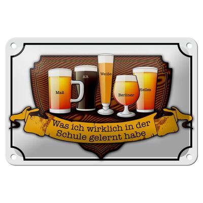 Blechschild Spruch 18x12cm Bier Maß Alt Weiße Berliner Dekoration