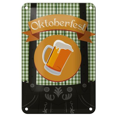 Cartel de chapa alcohol 12x18cm cerveza Oktoberfest decoración