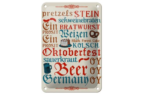 Blechschild Spruch 12x18cm Oktoberfest Beer Wurst Germany Dekoration