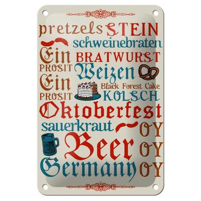 Blechschild Spruch 12x18cm Oktoberfest Beer Wurst Germany Dekoration