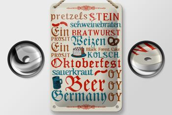 Panneau en étain disant 12x18cm, décoration Oktoberfest Beer Wurst Allemagne 2