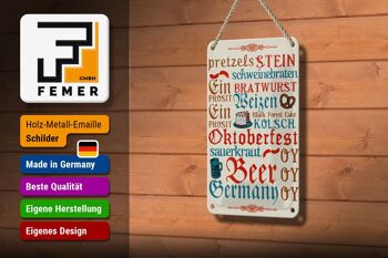 Panneau en étain disant 12x18cm, décoration Oktoberfest Beer Wurst Allemagne 3