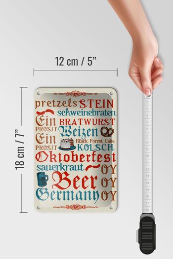 Panneau en étain disant 12x18cm, décoration Oktoberfest Beer Wurst Allemagne 5