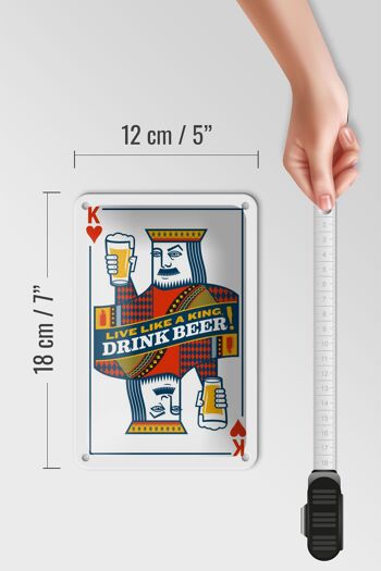 Panneau en étain disant 12x18cm, bière King, boisson, décoration Beer King 5