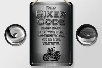 Panneau en étain pour moto, 12x18cm, code de motard, course, pluie, vent, décoration 2