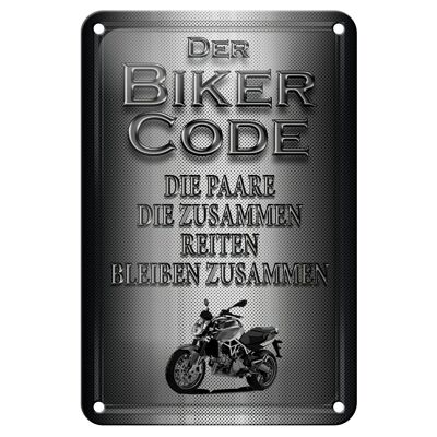 Cartel de chapa para motocicleta, 12x18cm, código de motorista, decoración para parejas