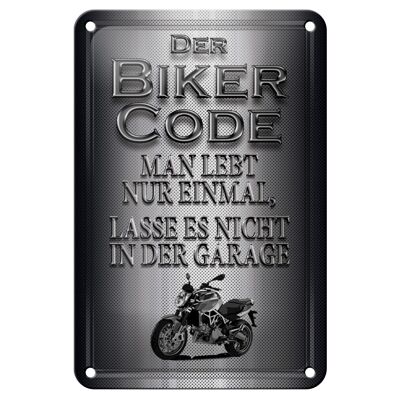 Metal sign motorcycle 12x18cm biker code you only live once sign