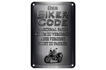Panneau en étain pour moto, 12x18cm, code de motard, lecteur pour oublier le signe 1