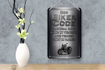 Panneau en étain pour moto, 12x18cm, code de motard, lecteur pour oublier le signe 4