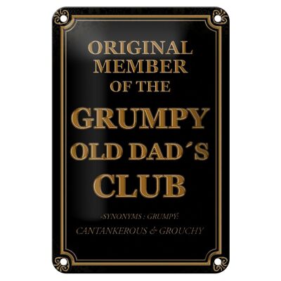 Targa in metallo con scritta 12x18 cm Decorazione originale Grumpy Old Dad's Club