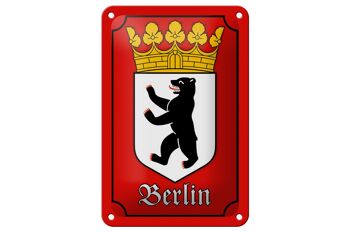 Plaque en tôle note 12x18cm, blason de Berlin, décoration de l'État fédéral 1