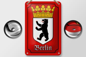 Plaque en tôle note 12x18cm, blason de Berlin, décoration de l'État fédéral 2