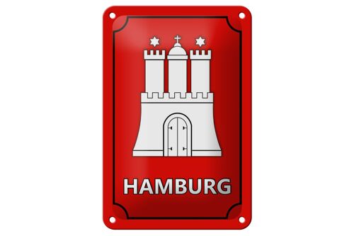 Blechschild Hinweis 12x18cm Hamburg Wappen Bundesland Dekoration
