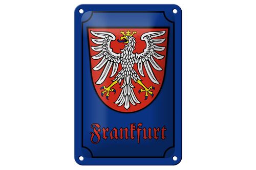 Blechschild Hinweis 12x18cm Frankfurt Stadtwappen Stadt Dekoration