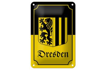Signe en étain note 12x18cm blason de la ville de Dresde décoration de la ville 1