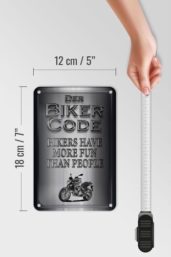 Panneau en étain pour moto, 12x18cm, code de motard, décoration de personnes plus amusantes 5