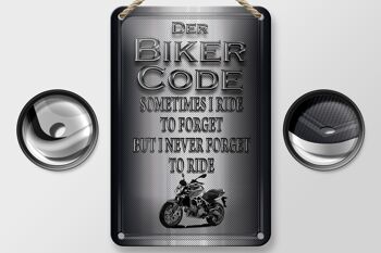 Panneau en étain pour moto, 12x18cm, code de motard, décoration de conduite, n'oubliez jamais 2