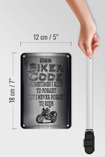 Panneau en étain pour moto, 12x18cm, code de motard, décoration de conduite, n'oubliez jamais 5