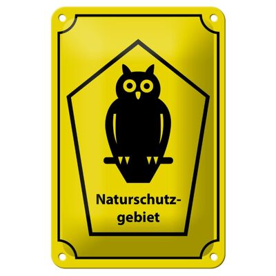 Metal sign notice 12x18cm nature reserve owl decoration