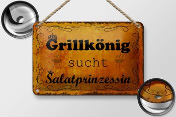 Panneau en étain indiquant 18x12cm, décoration de princesse pour salade King Grill 2