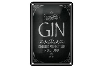 Signe en étain alcool 12x18cm Gin meilleurs ingrédients décoration ecosse 1