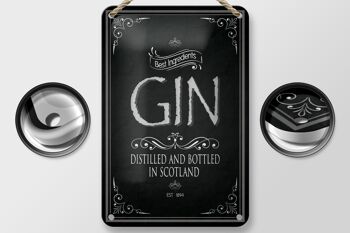 Signe en étain alcool 12x18cm Gin meilleurs ingrédients décoration ecosse 2