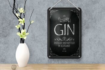 Signe en étain alcool 12x18cm Gin meilleurs ingrédients décoration ecosse 4