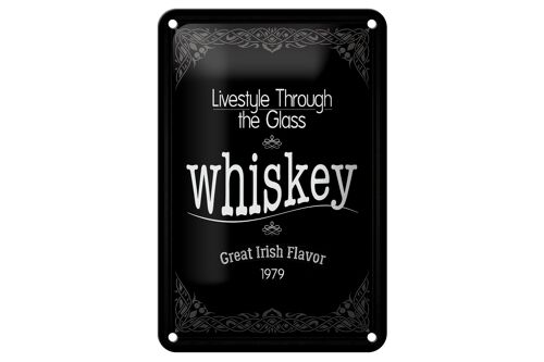 Blechschild Alkohol 12x18cm Whiskey livestyle trough Dekoration