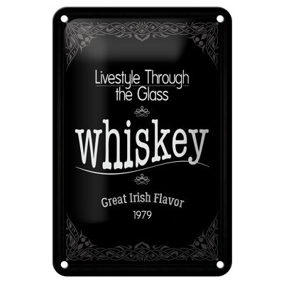 Signe en étain alcool 12x18cm, décoration de style de vie pour whisky