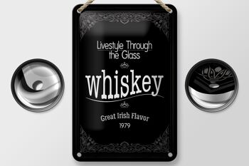 Signe en étain alcool 12x18cm, décoration de style de vie pour whisky 2