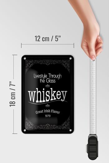 Signe en étain alcool 12x18cm, décoration de style de vie pour whisky 5