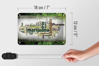 Signe en étain Cannabis 18x12cm, thérapie de Marijuana, décoration de fumée de douleur 5