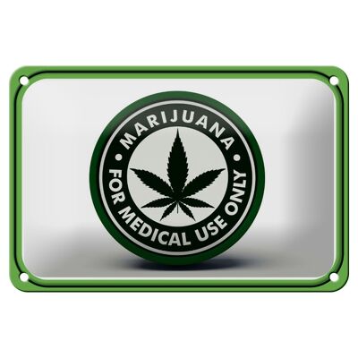 Targa in metallo marijuana 18x12 cm solo per uso medico decorativo