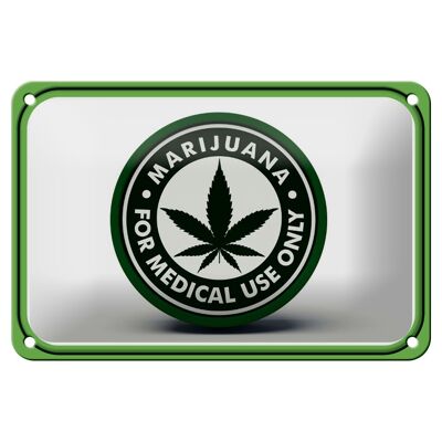 Blechschild Marihuana 18x12cm for medical use only Dekoration