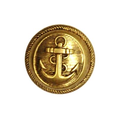 Metallic peacoat Anchor button (25 mm) Old gold