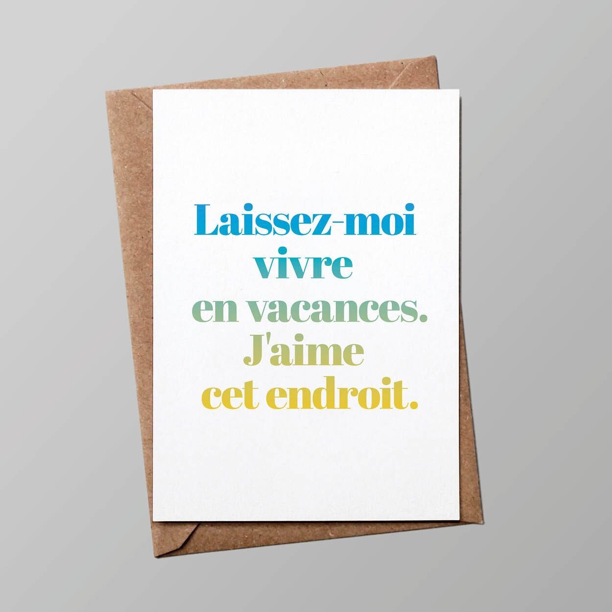 Carta “Vacanze”: Fammi vivere in vacanza...(con busta)